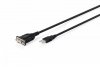 Digitus Kabel adapter USB 2.0 do RS232 (DB9) | Chipset FTDI (FT232RNL) | PVC, czarny | Mocowanie w tulejkach gwintowanych | 1.8m